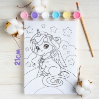 Картина по номерам для детей &laquo;Единорог на радуге&raquo;, 21 х 15 см