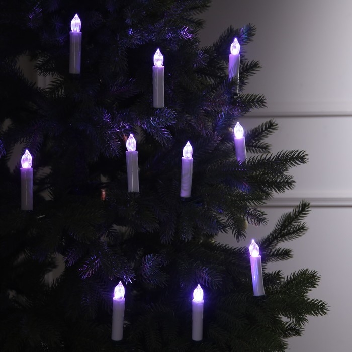 Светодиодные свечи на прищепках 10 см, 10 штук, батарейки ААх1 (не в комплекте), пульт ДУ, свечение мульти (RGB) Светодиодные свечи на прищепках 10 см, 10 штук, батарейки ААх1 (не в комплекте), пульт ДУ, свечение мульти (RGB)