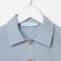 Платье для девочки с воротником KAFTAN, размер 32 (110-116), цвет серо-голубой Платье для девочки с воротником KAFTAN, размер 32 (110-116), цвет серо-голубой