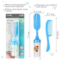 Набор расчесок с погремушкой &laquo;Малыш&raquo;, 2 шт., цвет голубой, рисунок МИКС