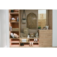 Чехол для одежды Доляна &laquo;Гусиная лапка&raquo;, ПВХ окно, 90&times;60 см, цвет бежевый