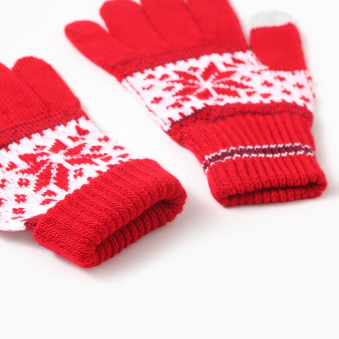 Перчатки сенсорные, цвет красный, р-р 18 Перчатки сенсорные, цвет красный, р-р 18