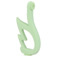 Прорезыватель - щеточка силиконовый &laquo;Лебедь&raquo;, на присоске, цвет зелёный, Крошка Я