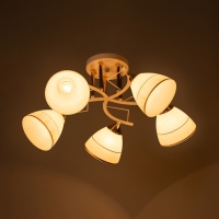 Люстра "Аделла" 5хЕ27 40Вт бело-золотой 65х65х26 см BayerLux Люстра "Аделла" 5хЕ27 40Вт бело-золотой 65х65х26 см BayerLux