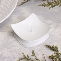 Подсвечник "Кварта" металл на 1 свечу, 7х2,7 см, белый Подсвечник "Кварта" металл на 1 свечу, 7х2,7 см, белый