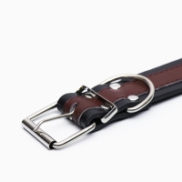 Ошейник двухслойный 66 х 3,5 см,ОШ 50-60, коричнево-чёрный Ошейник двухслойный 66 х 3,5 см,ОШ 50-60, коричнево-чёрный