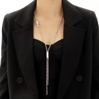 Колье &laquo;Нить&raquo; прямоугольники, цвет белый в золоте,70 см