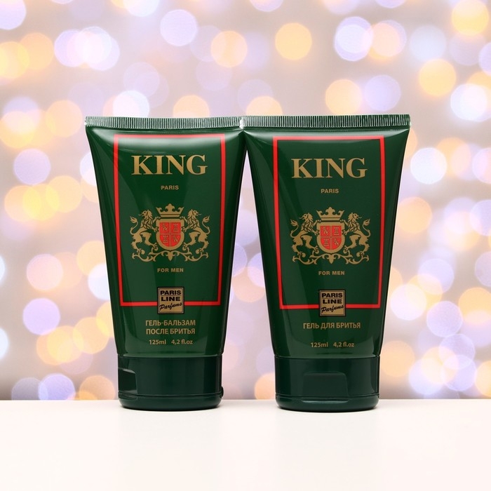 Подарочный набор косметики мужской King, гель для бритья, 125 мл + гель-бальзам после бритья, 125 мл