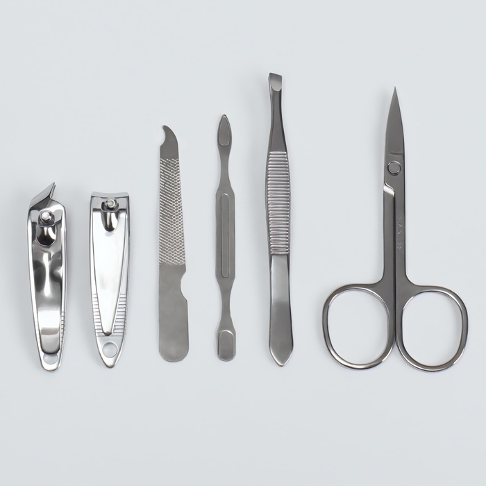 Набор маникюрный «Нежность», 6 предметов, в футляре, цвет розовый Набор маникюрный «Нежность», 6 предметов, в футляре, цвет розовый