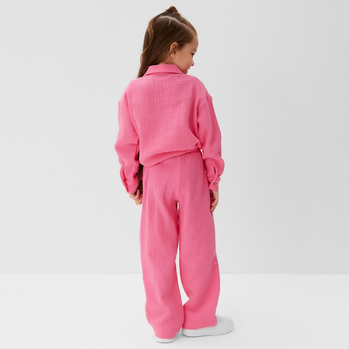 Костюм (рубашка и брюки) детский KAFTAN Костюм (рубашка и брюки) детский KAFTAN "Муслин", р.30 (98-104 см) розовый