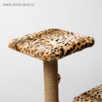 Домик для кошек с когтеточкой, квадратный, 3х-этажный, 45 &times; 47 &times; 75 см, леопард