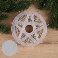 Гирлянда «Мишура» 20 м роса, IP44, серебристая нить, 600 LED, 8 режимов, свечение тёплое белое, 18 В Гирлянда «Мишура» 20 м роса, IP44, серебристая нить, 600 LED, 8 режимов, свечение тёплое белое, 18 В