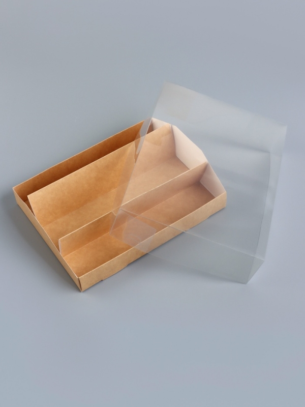 Кондитерская коробка складная под 3 эклеров, белая,16&times;13.5&times;7 см