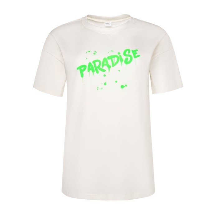 Футболка женская MINAKU Футболка женская MINAKU "Paradise" цвет экрю, р-р 50