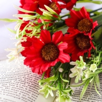 Букет "Альстромерия с зеленью" 27 см, микс