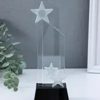 Стела наградная стекло "Звездопад" подставка h=4 ширина 6 и 8 см 6х8х22,5 см