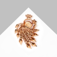 Брошь &laquo;Жар-птица&raquo;, цвет белый в золоте