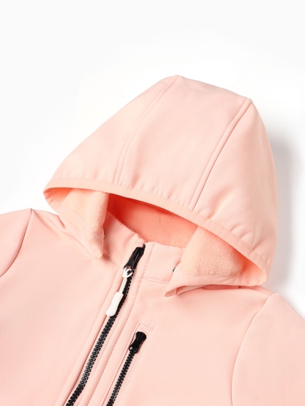 Комбинезон демисезонный для девочек MINAKU из Softshell на флисе, непромокаемый, персиковый, рост 122 см