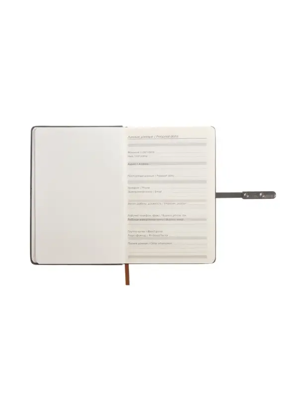 Ежедневник недатированный формат А5, с хлястиком, 112л, линия, пвх, Узор Серый