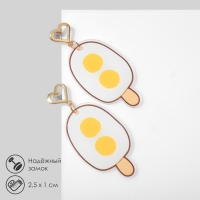 Серьги пластик &laquo;Яичница&raquo;, цветные в золоте