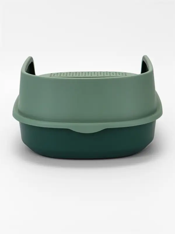 Лоток для кошек Фур-Мур 48&times;35.5 cм с высоким бортом + совок, Soft-touch, изумруд