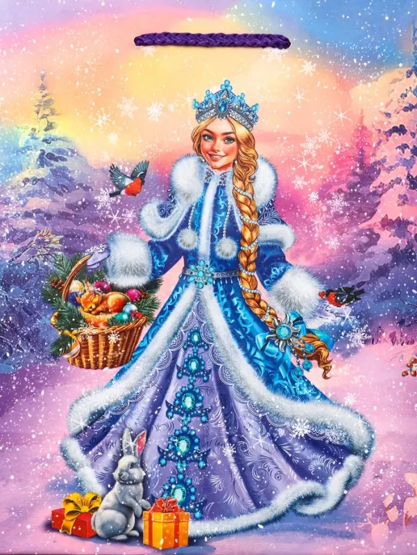 Пакет подарочный новогодний ламинированный, &laquo;Снегурочка ждет Деда Мороза&raquo; , 18&times;10&times;22.3 см