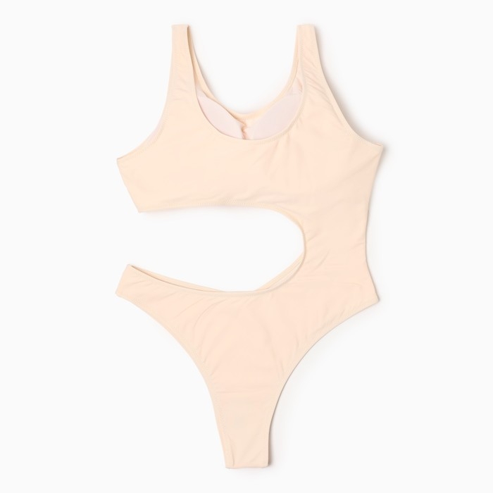 Купальник женский слитный однотонный MINAKU цвет молочный, размер 46