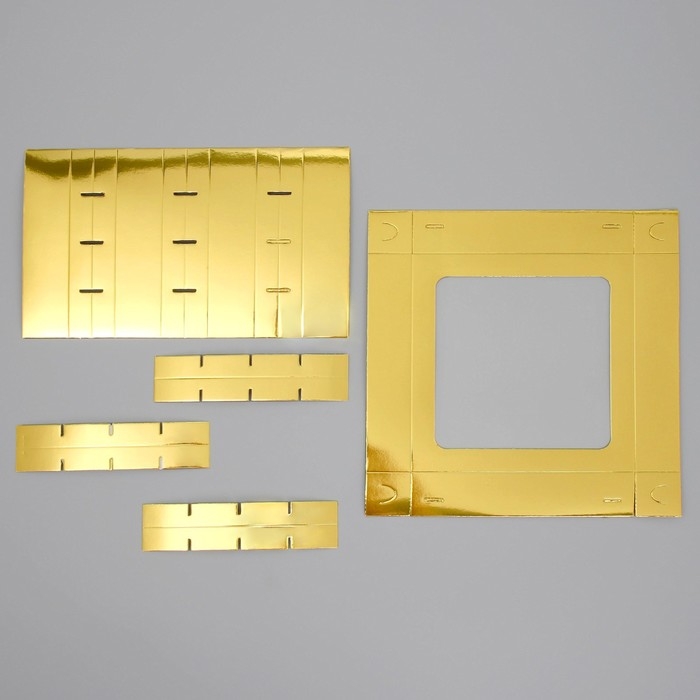 Коробка для конфет, кондитерская упаковка, 16 ячеек &laquo;Золотистая&raquo;, 18.9 х 18.9 х 3.8 см