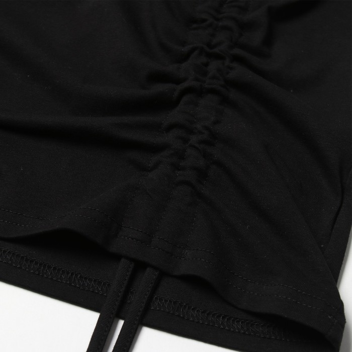 Футболка женская с кулиской MINAKU REGULAR FIT: цвет чёрный, р-р 42 Футболка женская с кулиской MINAKU REGULAR FIT: цвет чёрный, р-р 42