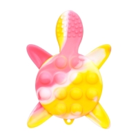 Прорезыватель силиконовый для зубов с погремушкой Крошка Я &laquo;Черепаха&raquo;, розовый