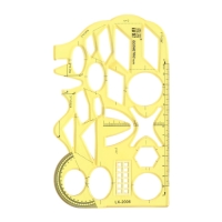 Линейка-трафарет, пластик, с транспортиром, для черчения фигур, МИКС Линейка-трафарет, пластик, с транспортиром, для черчения фигур, МИКС