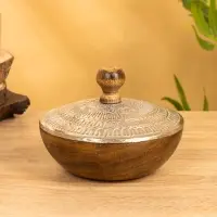 Сахарница "Алюм" 15х15х11 см, алюминий, дерево