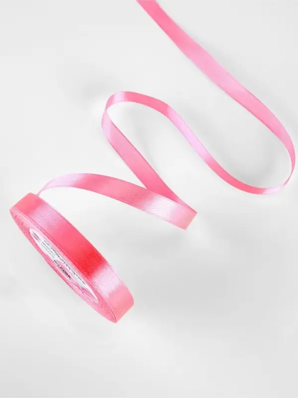 Лента атласная, 12 мм, 23&plusmn;1 м, насыщенно-розовая №05