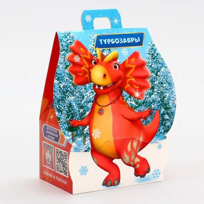 Подарочная новогодняя коробка &laquo;Турбозавры&raquo;, Домик, 12&times;8.5&times;17.5 см