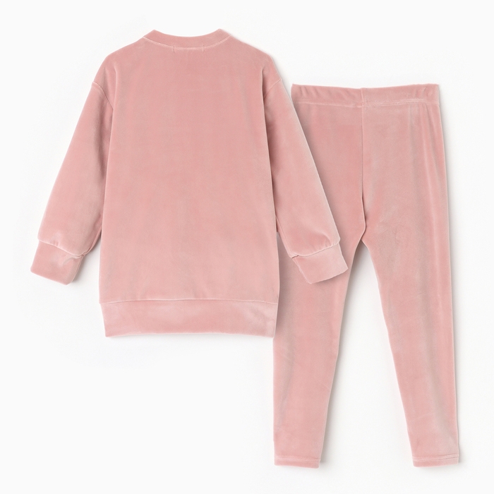 Костюм детский (свитшот, лосины) KAFTAN Plushy р.30 (98-104), розовый
