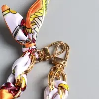 Брелок на 2 карабинах "Платок и цепочка" оранж 20х10х1,7 см