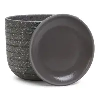 Горшок цветочный  с поддоном 1,6 л, серый керамика "Пряности" (М)