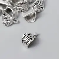 Бейл (держатель д/кулона) металл д/творчества "Пышный цвет" серебро G145B578 1,7х1,2 см