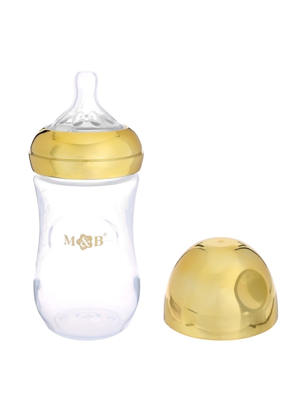 Бутылочка для кормления с наклейками &laquo;BOSS&raquo; от 0 мес., 250 мл., цвет золотой, M&B
