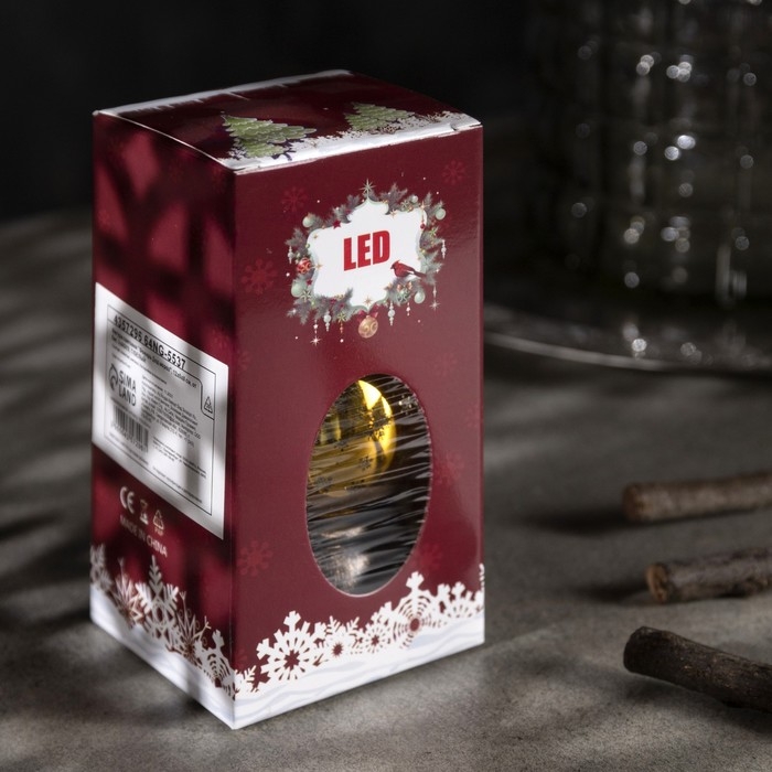 Светодиодная фигура &laquo;Фонарь с Дедом Морозом&raquo; 8 &times; 12 &times; 6 см, пластик, батарейки AG13х3 (в комплекте), свечение тёплое белое