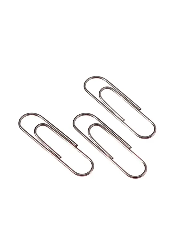 Скрепки 28мм никелированные в картонной коробке 100 штук