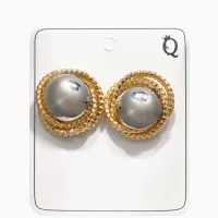 Серьги металл "Тренд" шар, цвет золото с серебром