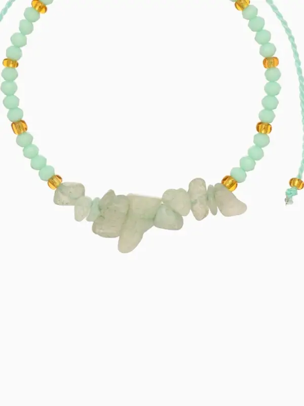 Браслет, длина 16 см, цв. голубой, золотой