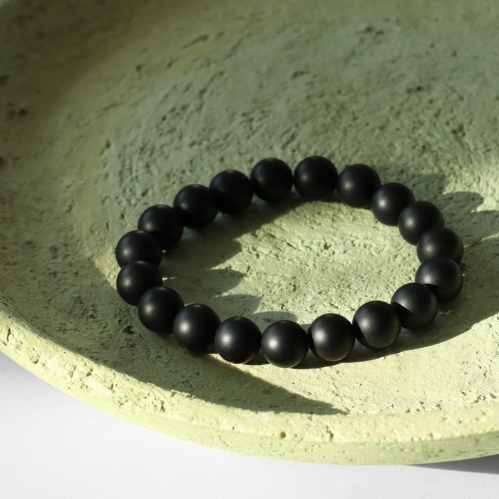 Браслет шар №10 &laquo;Агат чёрный&raquo;