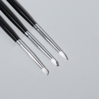 Набор силиконовых кистей для дизайна ногтей, 3 шт, 18 см, цвет чёрный