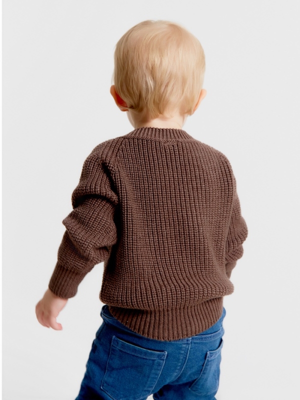Джемпер вязаный Крошка Я, рост 92-98 см, коричневый