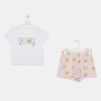 Пижама женская (футболка и шорты) KAFTAN Avocado р. 44-46, белый Пижама женская (футболка и шорты) KAFTAN Avocado р. 44-46, белый