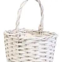 Корзина плетеная ИВА 22х16х12 см, ПЛЕТ ручка h=13 см белый