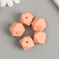 Бусина силикон "Многогранник" телесный розовый d=1,7 см
