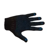 Перчатки садовые, хб, вязка 7 класс, 3 нити, размер 9, с ПВХ точками, чёрные